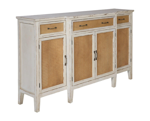 Credenza Shabby chic vintage paglia di Vienna antic green grape white 3c 4a