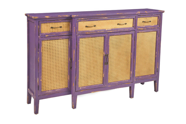 Credenza Shabby chic vintage paglia di Vienna antic green grape white 3c 4a