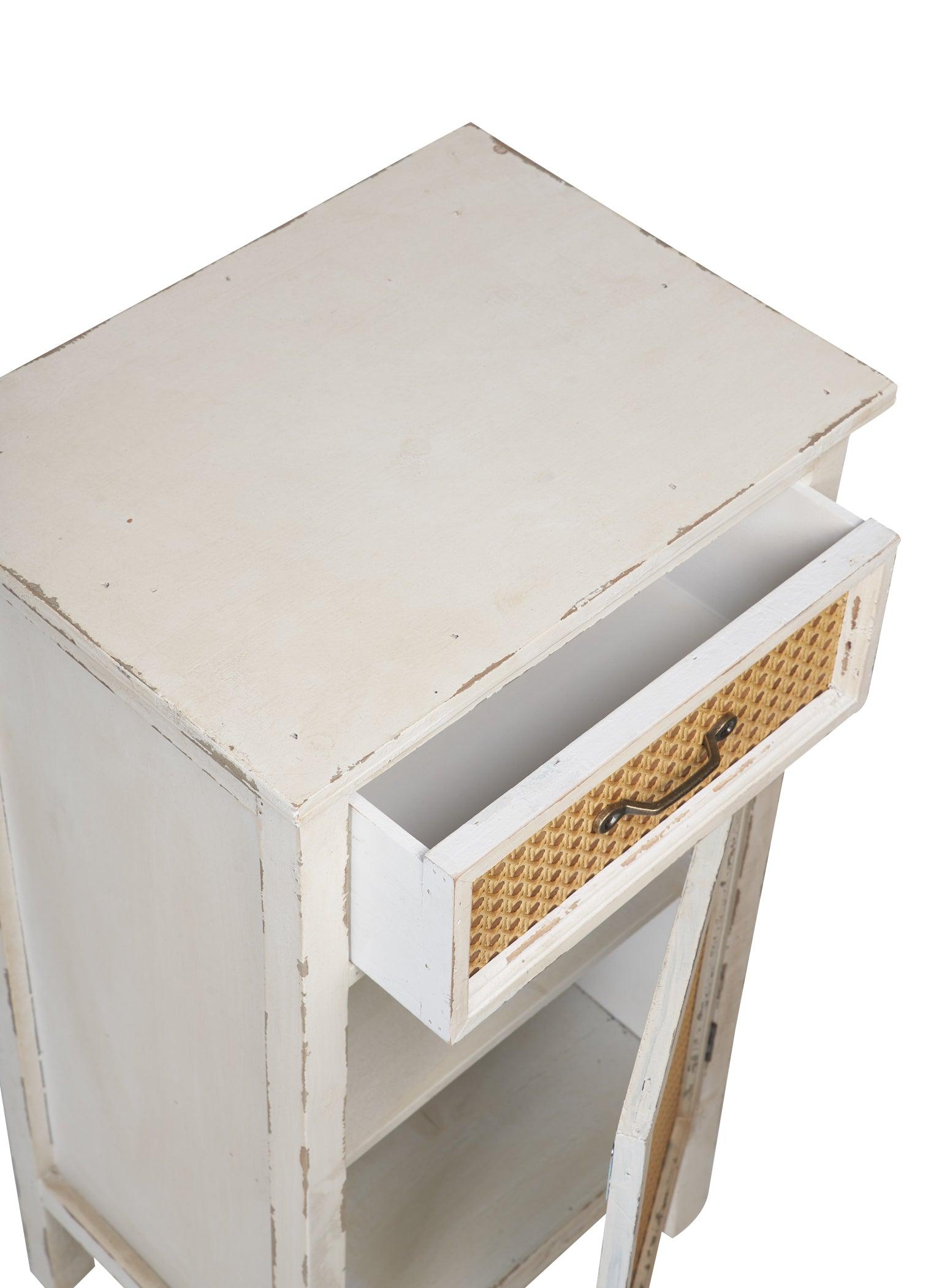 Comodino Shabby chic vintage paglia di Vienna antic grey green grape white 1c 1a - lapagoda.net