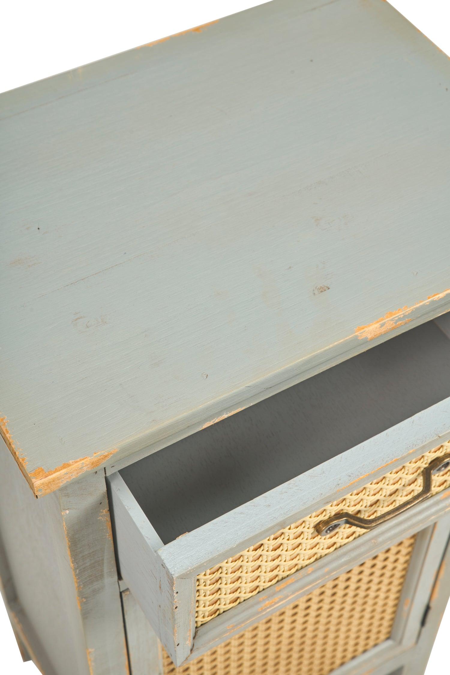 Comodino Shabby chic vintage paglia di Vienna antic grey green grape white 1c 1a - lapagoda.net