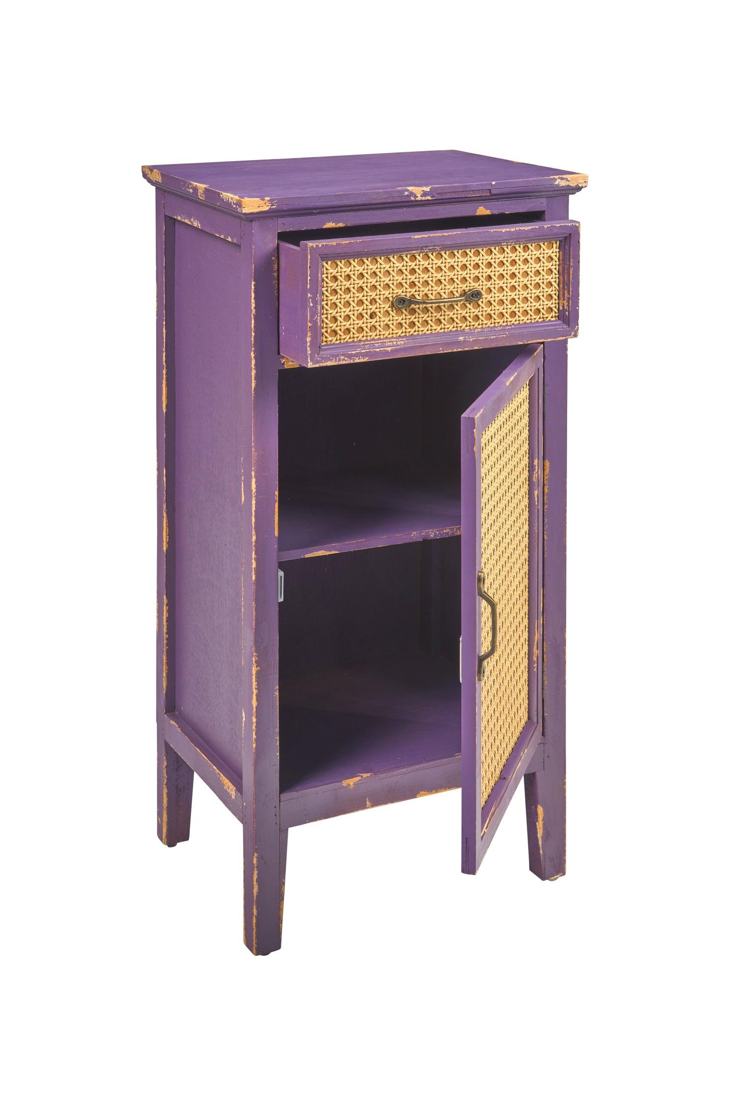 Comodino Shabby chic vintage paglia di Vienna antic grey green grape white 1c 1a - lapagoda.net
