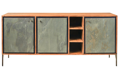 Credenza industrial ferro e legno 3 ante Ardesia - lapagoda.net