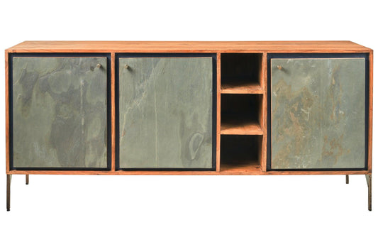 Credenza industrial ferro e legno 3 ante Ardesia - lapagoda.net