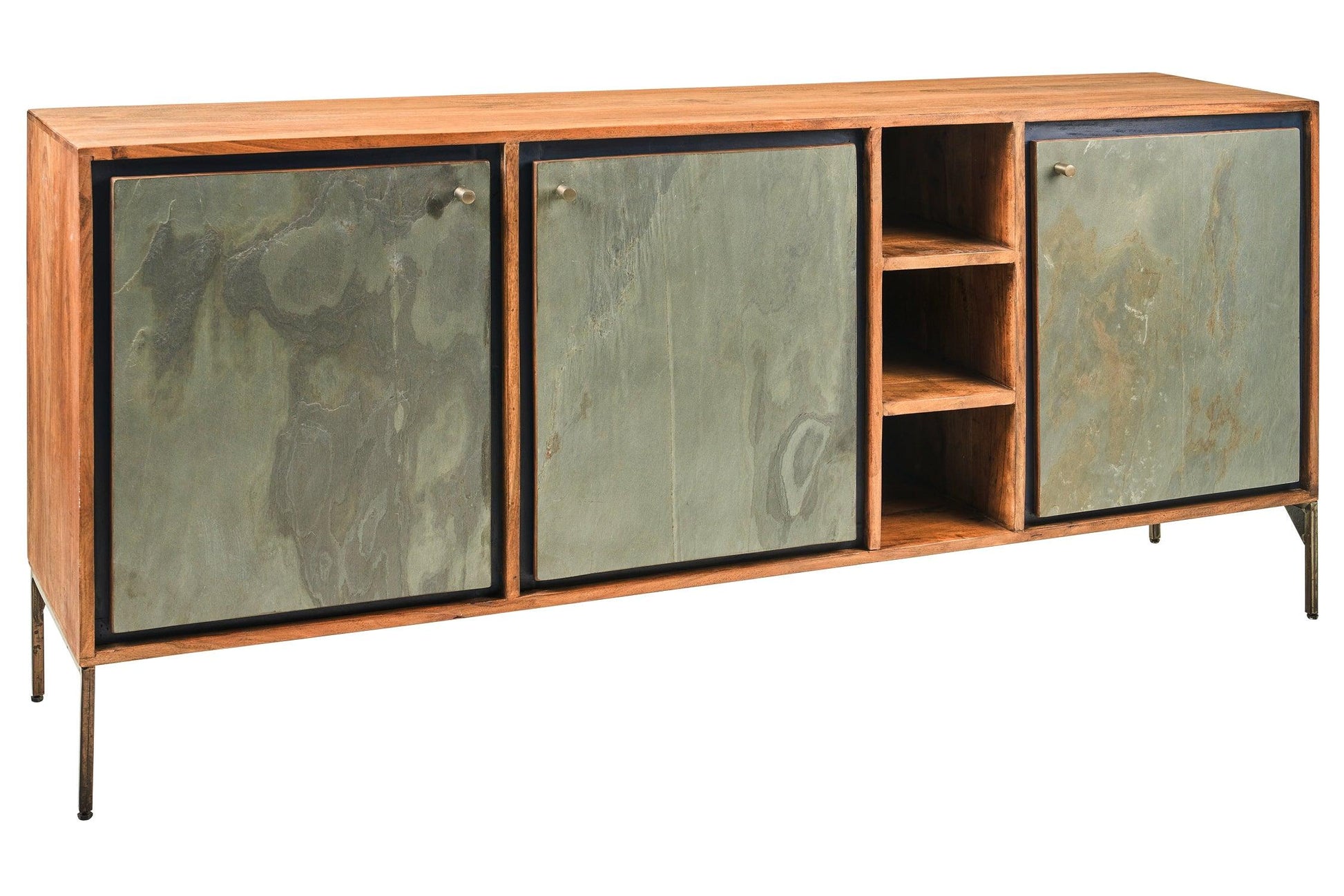 Credenza industrial ferro e legno 3 ante Ardesia - lapagoda.net