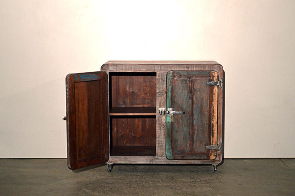 Retrò Credenza Vecchie Ghiacciaie Vintage con Ruote - 2 ante - SCONTO 20%
