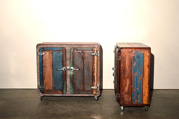Retrò Credenza Vecchie Ghiacciaie Vintage con Ruote - 2 ante - SCONTO 20%