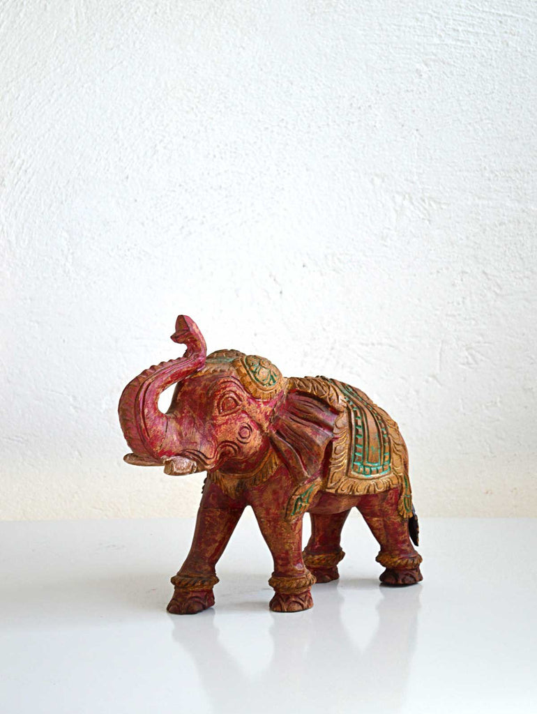 statua elefante rosso artigianato indiano online 