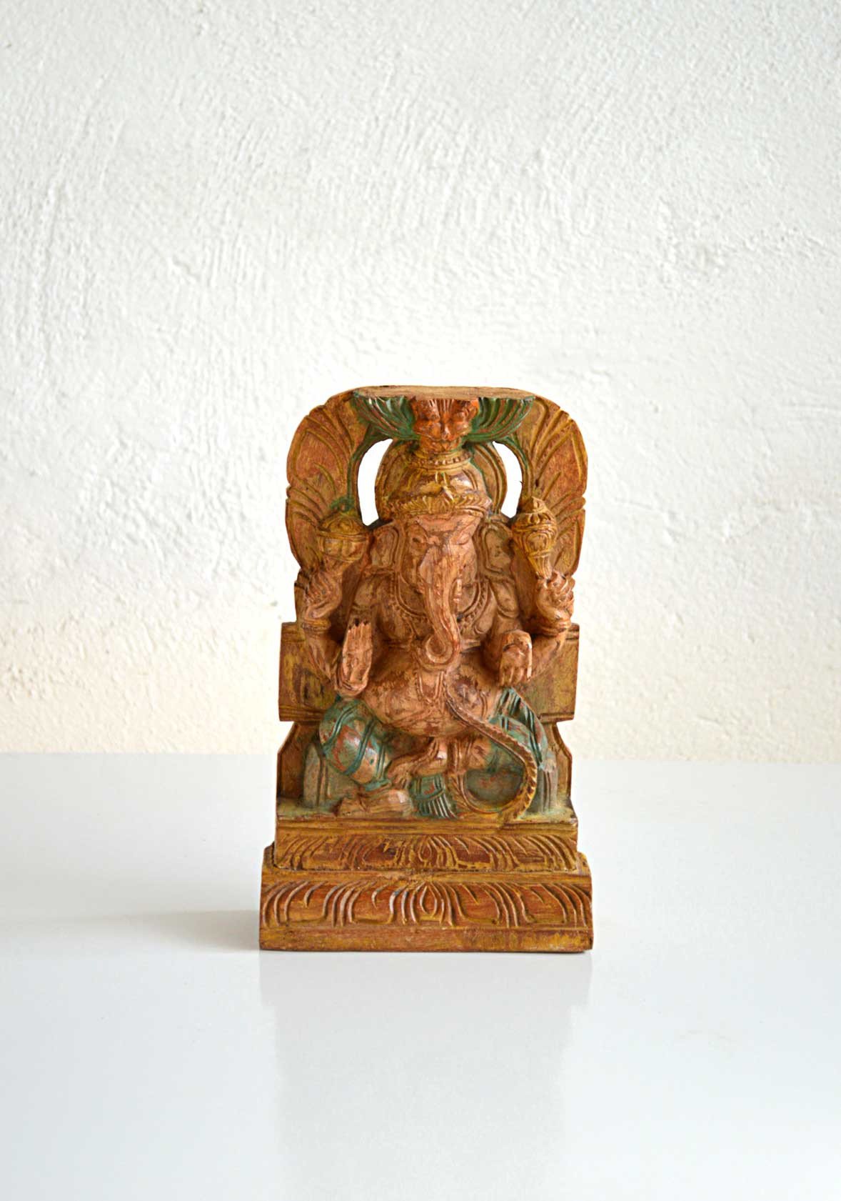 statua Ganesha india legno scolpito a mano artigianato indiano online 