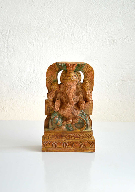statua Ganesha india legno scolpito a mano artigianato indiano online 