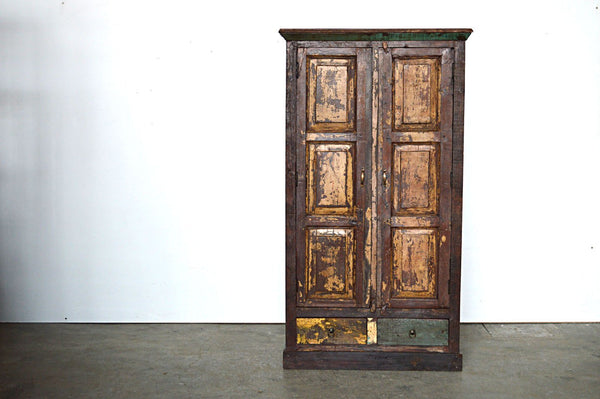 Armadio Legno Riciclato Vintage - 2 ante 2 cassetti - BH037