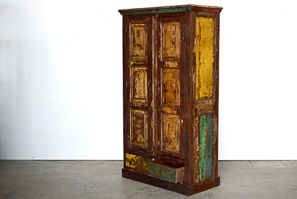 Armadio Legno Riciclato Vintage - 2 ante 2 cassetti - BH037