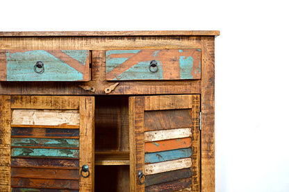 Credenza Vintage in Legno Riciclato - 2 ante 2 cassetti - lapagoda.net