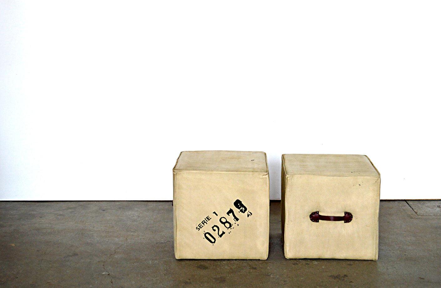 Cuscino Pouffe cubo Cotone e Pelle - lapagoda.net