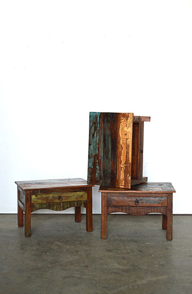 comodino vintage retro legno massello riciclato mobili indiani online 