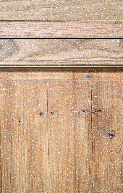 Vetrina Rovere Shabby stile Provenzale con alzata in legno massello leggermente sbiancato - 8 ante 4 cassetti - lapagoda.net