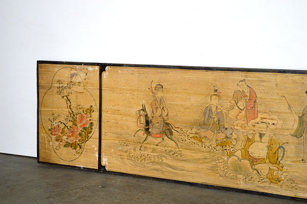 Pannello Decorativo in legno massello laccato e dipinto a Mano Cina -EA.DSCO.4963.13.c- - lapagoda.net