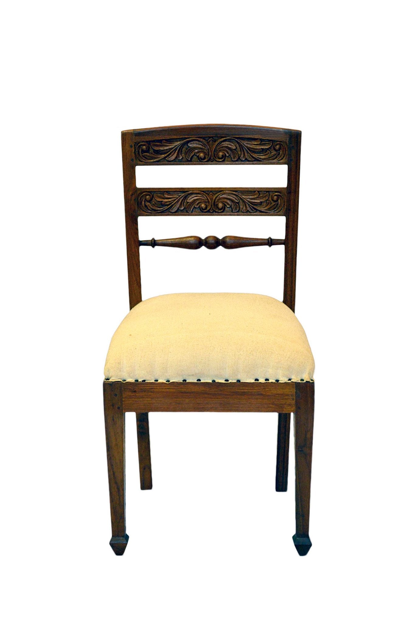 Sedia Pranzo in Teak con Imbottitura Epoca Coloniale India-API189/1750- - lapagoda.net