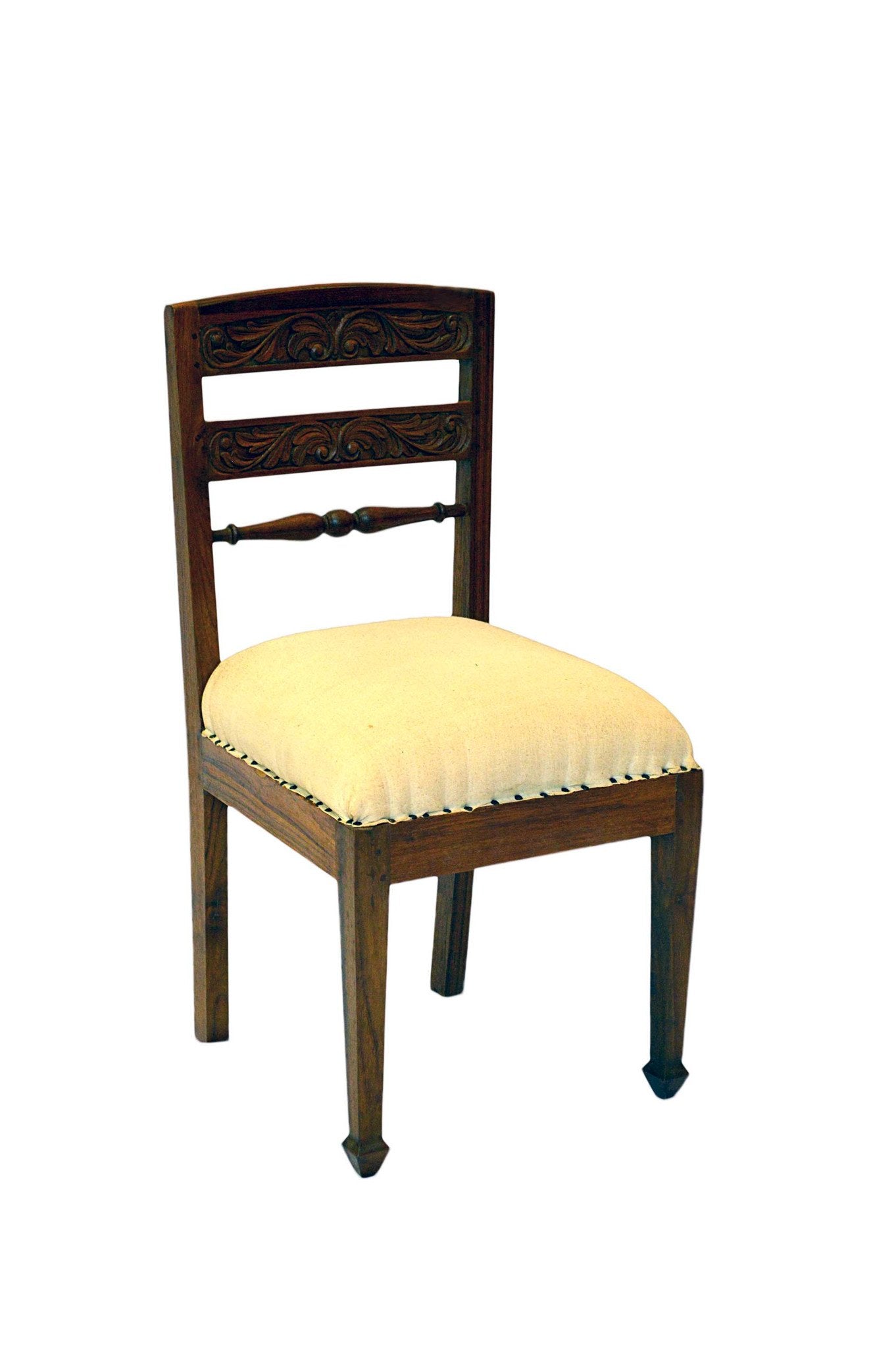 Sedia Pranzo in Teak con Imbottitura Epoca Coloniale India-API189/1750- - lapagoda.net