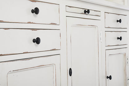 Libreria shabby chic con scala colore bianco in legno massello decapato - lapagoda.net
