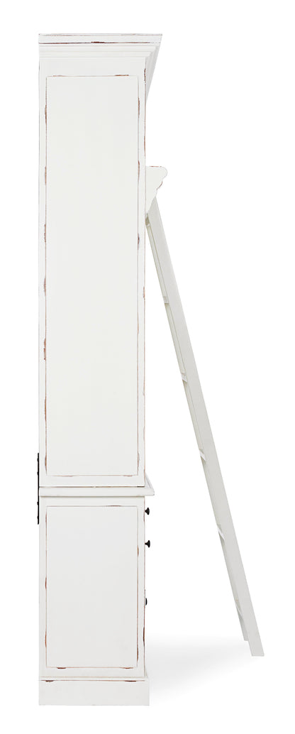 Libreria shabby chic con scala colore bianco in legno massello decapato -  lapagoda.net