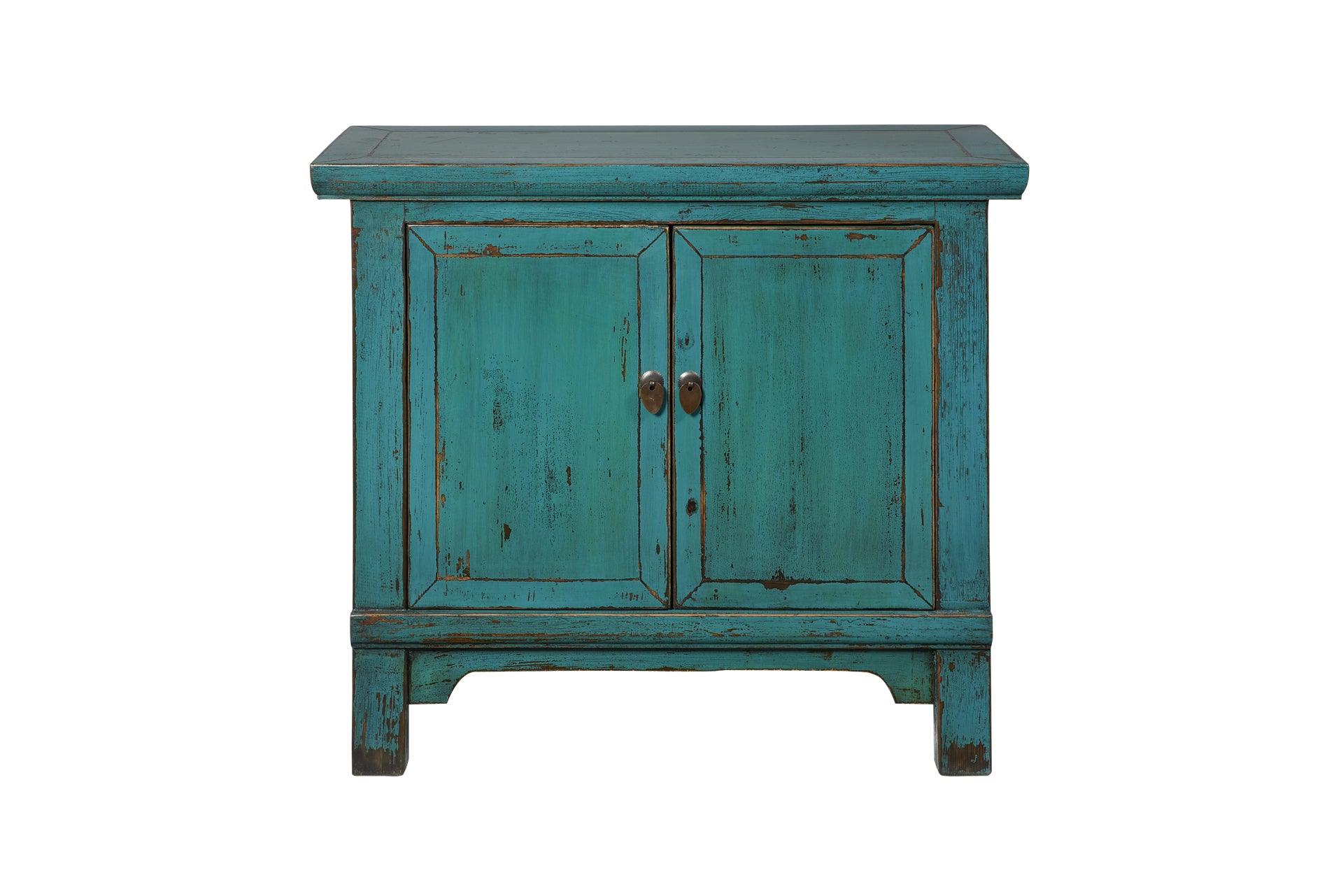 Credenza cinese in Olmo lacca blu 2a - lapagoda.net