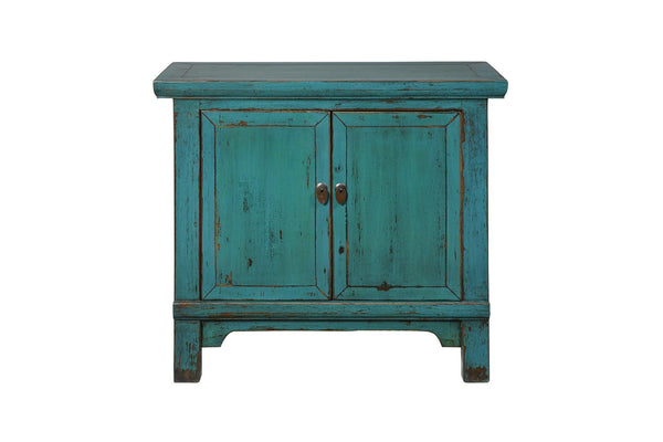 Credenza cinese in Olmo lacca blu 2a