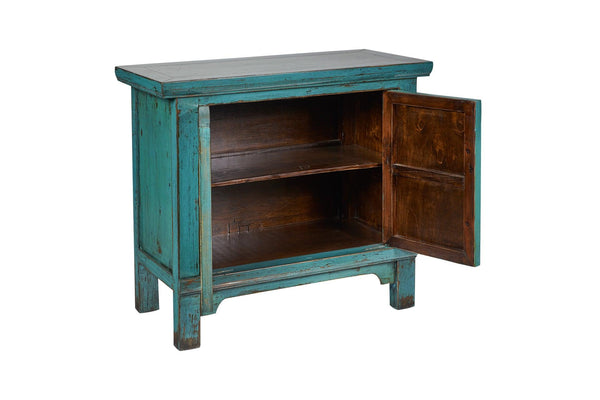 Credenza cinese in Olmo lacca blu 2a