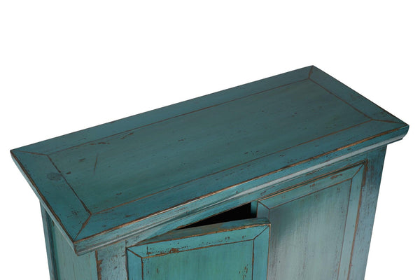 Credenza cinese in Olmo lacca blu 2a