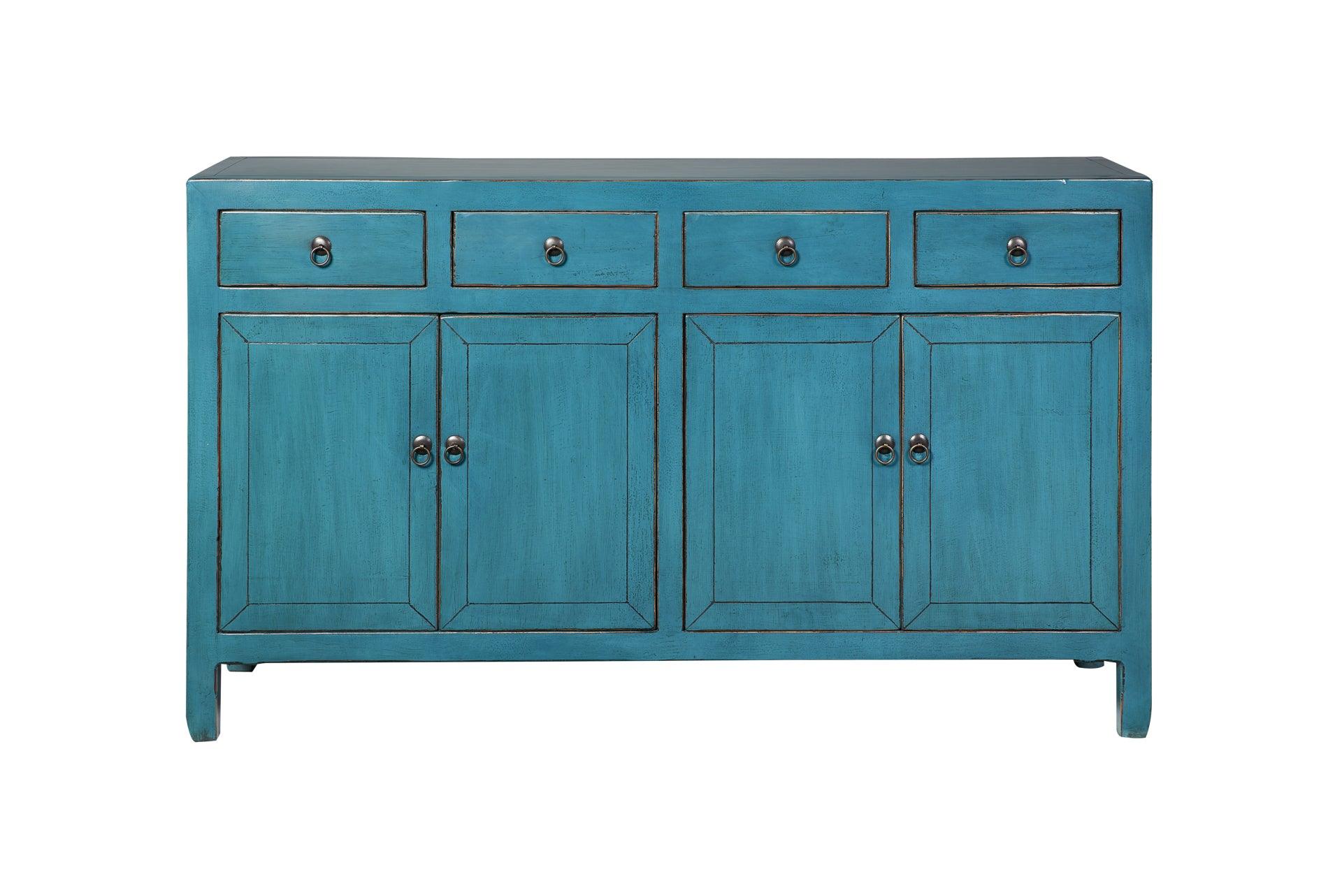 Credenza cinese in Olmo lacca blu o decapè 4a 4c - lapagoda.net