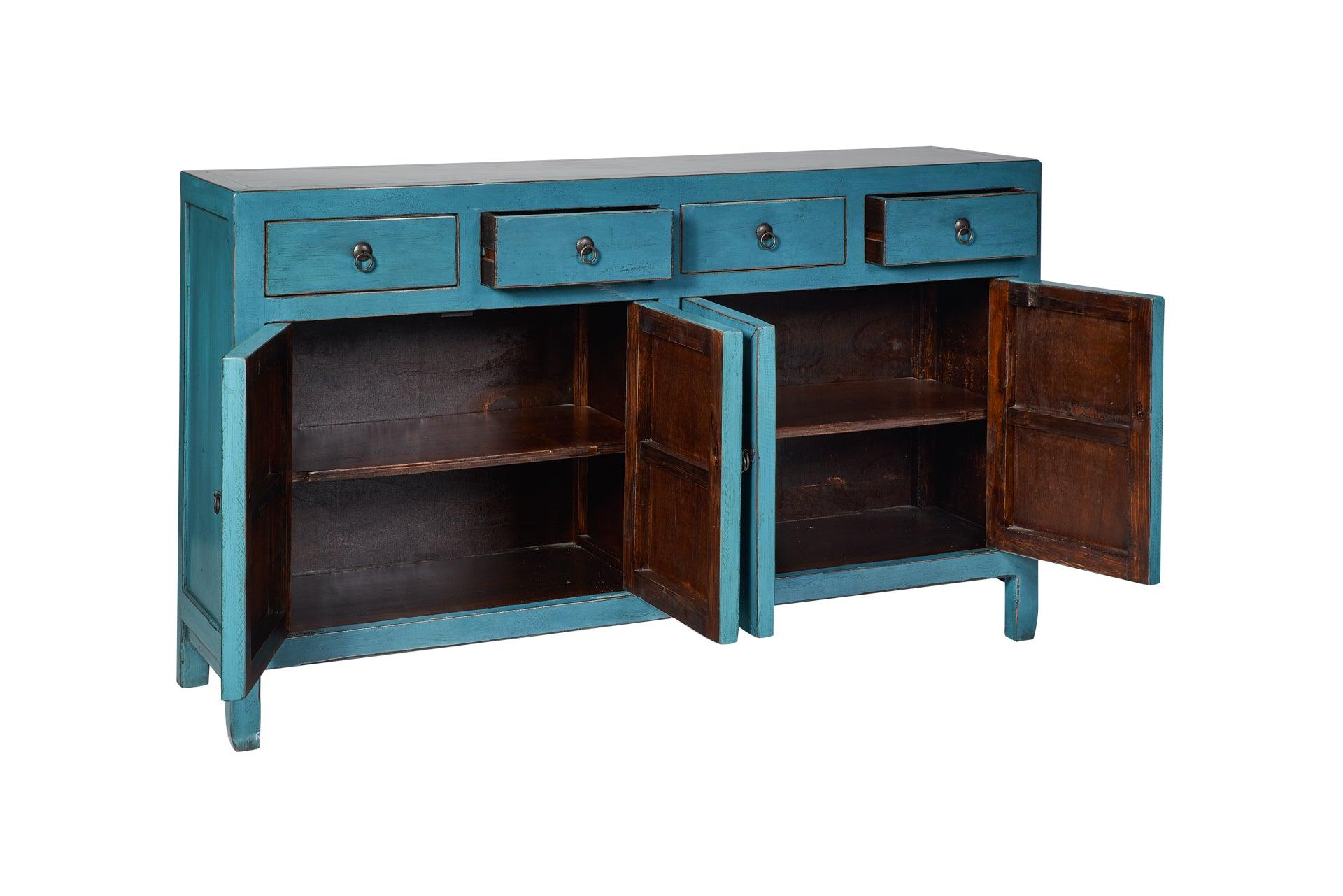 Credenza cinese in Olmo lacca blu o decapè 4a 4c - lapagoda.net