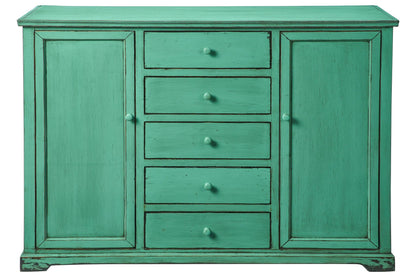Credenza cinese in Olmo lacca verde 2a 5c - lapagoda.net