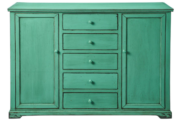 Credenza cinese in Olmo lacca verde 2a 5c