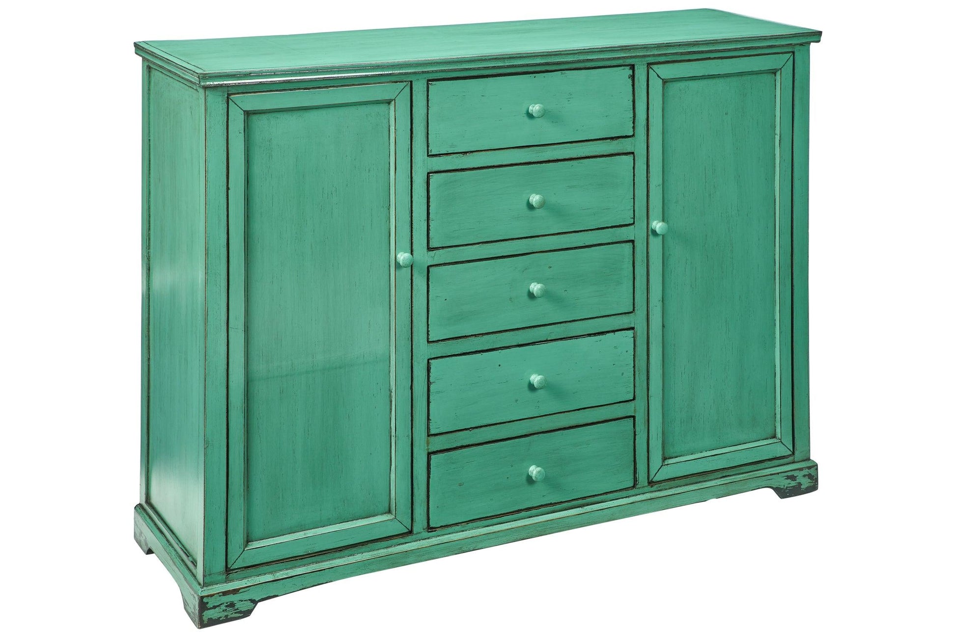 Credenza cinese in Olmo lacca verde 2a 5c - lapagoda.net