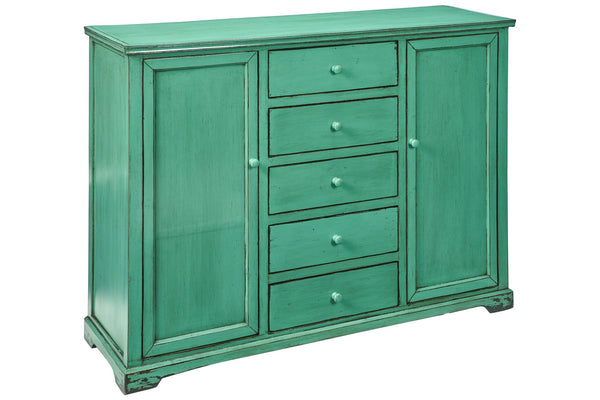 Credenza cinese in Olmo lacca verde 2a 5c