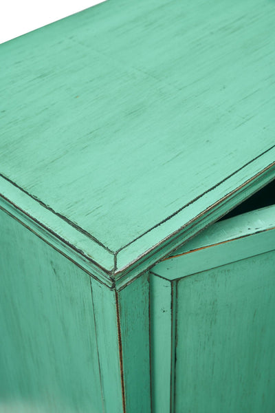Credenza cinese in Olmo lacca verde 2a 5c