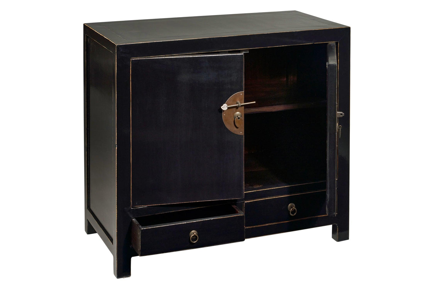 Credenza cinese in Olmo lacca nera 2a 2c - lapagoda.net