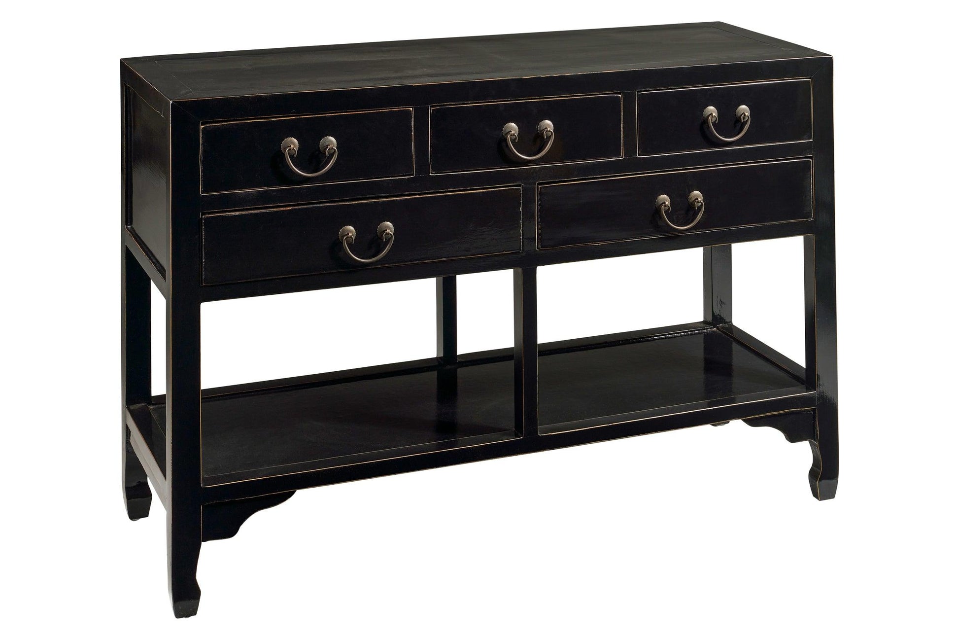 Consolle credenza cinese in Olmo lacca nera 5c - lapagoda.net