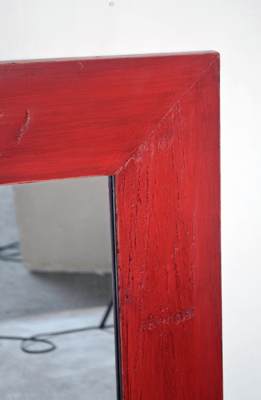 Specchio grande con cornice in legno Laccato Rosso -LD.113- - lapagoda.net