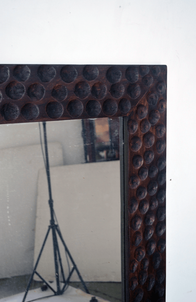 Specchio grande con cornice in legno massello Carved -BH.06.B- - lapagoda.net