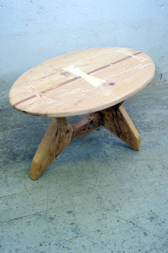 Tavolino vintage surf in legno massiccio