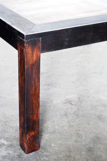 Tavolo Pranzo grande quadrato in legno massello di Acacia bicolore da 150 cm -BH.05.075.B- - lapagoda.net