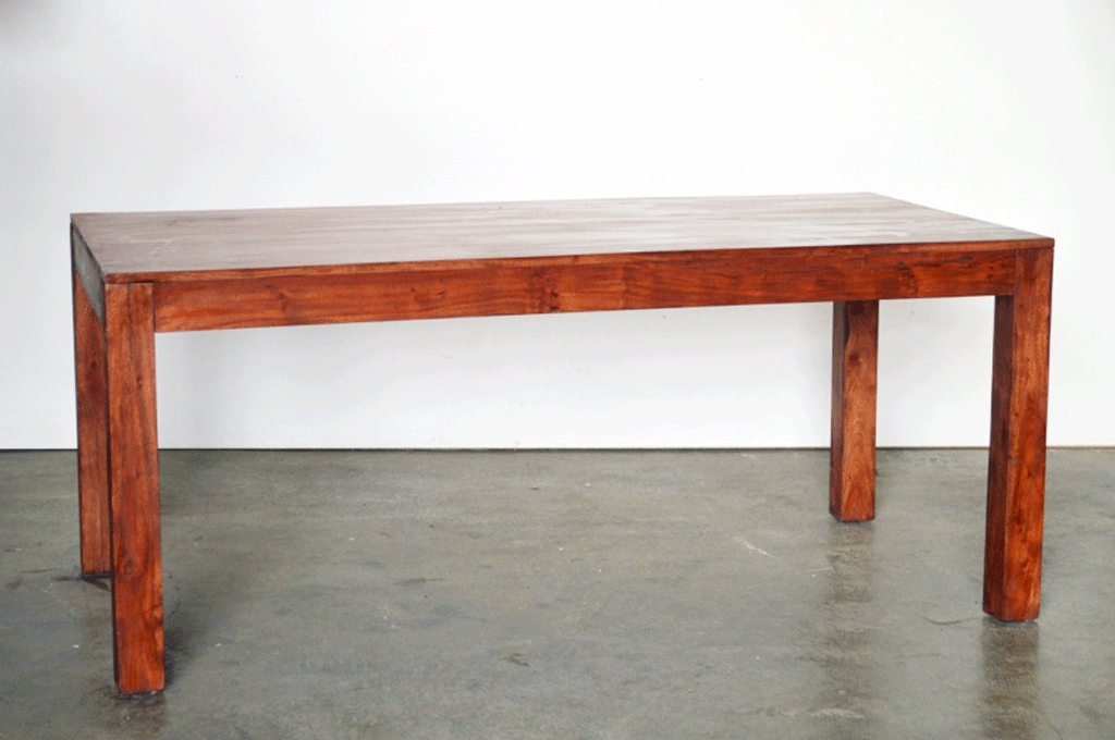 Tavolo Pranzo Rettangolare gamba dritta in legno massello di Acacia da 160 cm - lapagoda.net