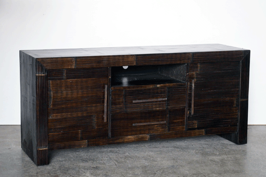 Credenza porta tv Crash Bamboo scuro 2 ante 2 cassetti SCONTO 50% -Crash bamboo dark 2a2c- - lapagoda.net