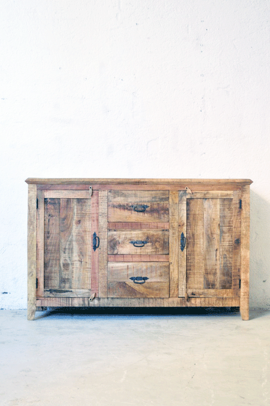 Credenza in Legno Massello Country Rustico - 3 cassetti 2 ante -BH171136- - lapagoda.net