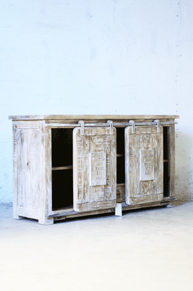 Credenza Porta TV Industrial Shabby chic con ante scorrevoli - 2 ante 1 cassetto -BH170016- - lapagoda.net