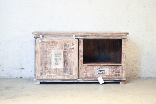 Credenza Porta TV Industrial Shabby chic con anta scorrevole - 1 anta 1 cassetto - lapagoda.net