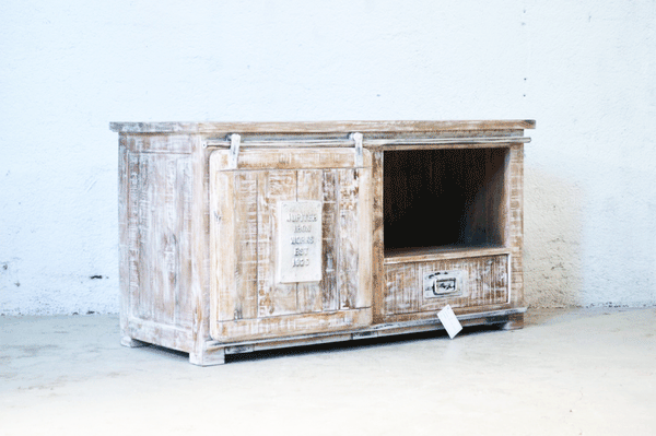 Credenza Porta TV Industrial Shabby chic con anta scorrevole - 1 anta 1 cassetto - lapagoda.net