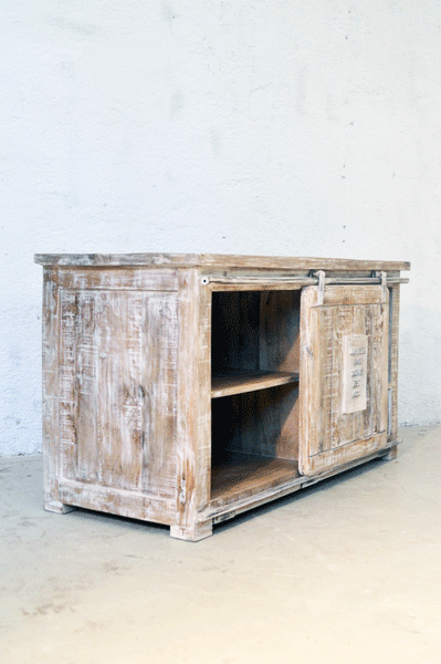 Credenza Porta TV Industrial Shabby chic con anta scorrevole - 1 anta 1 cassetto - lapagoda.net