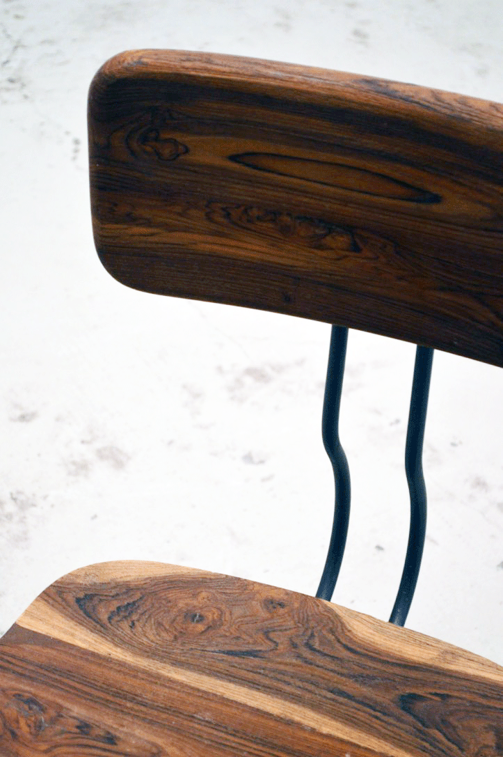 sedia poltrona girevole da ufficio stile retro vintage industrial online stile industriale ferro e teak massello