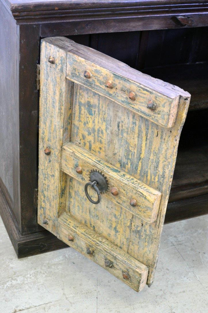 Credenza etnica india porte vecchie in legno massello 2 ante - lapagoda.net